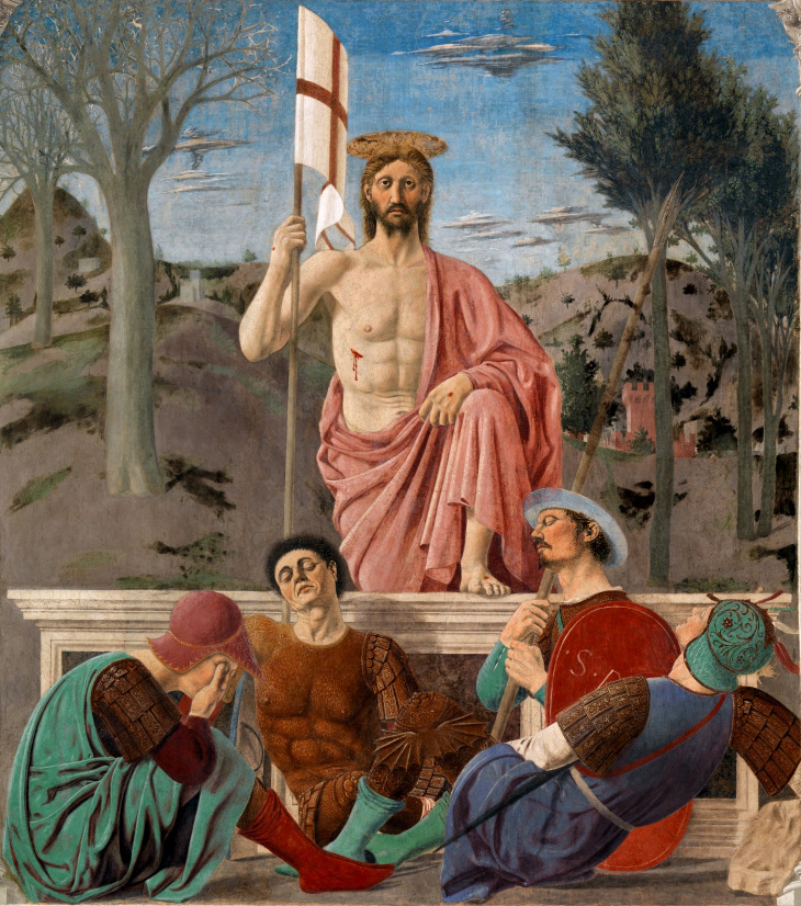 resurrection-of-christ-by-piero-della-francesca Résurrection du Christ par Piero della Francesca - Domaine public - Wikimedia Commons sur le site web CathoPorteNordStrasbourg