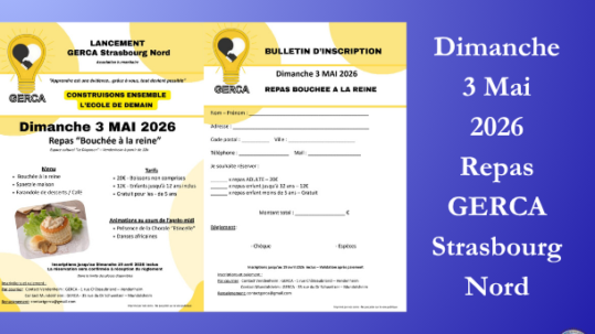 Repas solidaire de GERCA Strasbourg Nord Mai 2026 - Site Catho Porte Nord Strasbourg